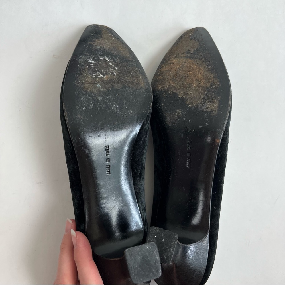 Vintage Salvatore Ferragamo Heels Velvet Evening Pumps - Picture 14 of 14